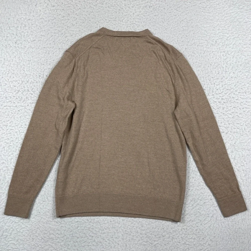 Banana Republic Sweater Mens M Tan Merino Wool Crewneck Pullover Quiet Luxury